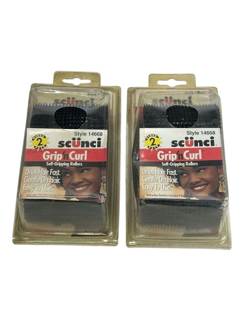 Scunci Grip n Curl self gripping Black Style 14668
